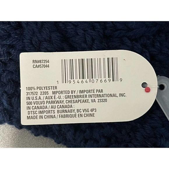 JUNCTURE CHUNKY KNIT HEADBAND HEAD-WRAP NAVY BLUE NEW‎ WITH TAGS - Picture 2 of 2